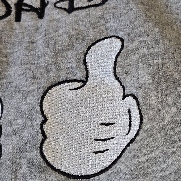 Men's Mickey Mouse Gloves "Dad Orlando FL" Embroidered Gray Gildan Sweatshirt XL - Picture 5 of 7